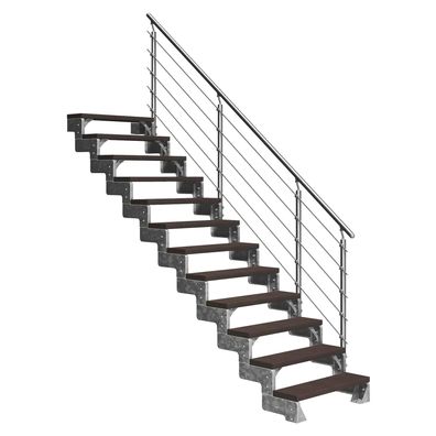 Dolle Ausentreppe Gardentop 234-286cm Geschosshoehe mit Trimax dunkelbraun 100cm bre