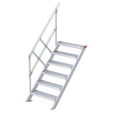 Euroline 510 Treppe 45EUR 600mm Stufenbreite 6 Stufen Alu gerieft