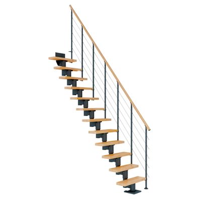 Dolle Mittelholmtreppe Dublin Gerade aus Ahorn lackiert 71 cm breit fuer GH 259–31
