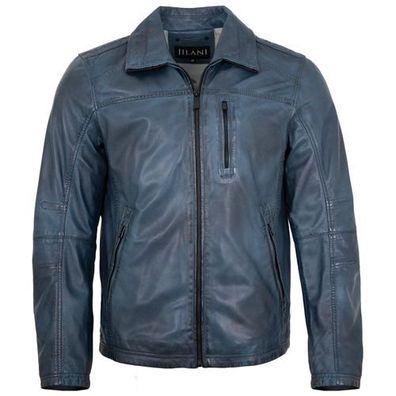 Jilani - Herren Lederjacke Lammnappa dunkelblau antik