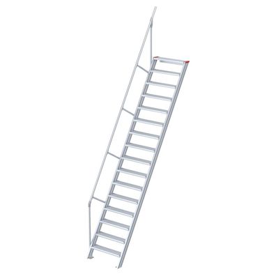Euroline 510 Treppe 60EUR 800mm Stufenbreite 16 Stufen Alu gerieft