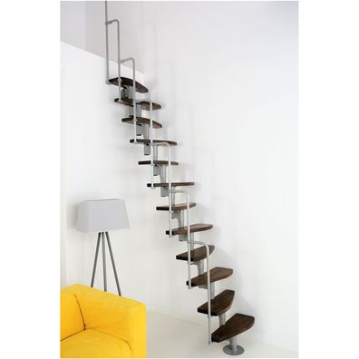 Minka Mittelholmtreppe Monaco 35 - 293,8cm Geschosshoehe Walnuss Grau