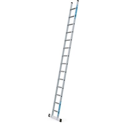 Zarges geboerdelte Stufenanlegeleiter eloxiert Saferstep L 14 Stufen