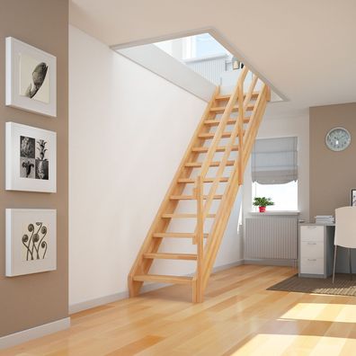 Dolle Raumspartreppe Faro Geradelaufend 243-299cm GH 55-75cm breit Buche anthrazit S