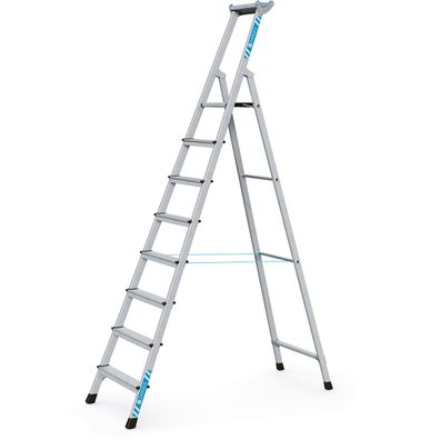 Zarges genietete Stehleiter, eloxiert XLstep S 8 Stufen