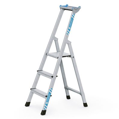 Zarges genietete Stehleiter, eloxiert XLstep S 3 Stufen