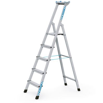 Zarges genietete Stehleiter, eloxiert XLstep S 5 Stufen