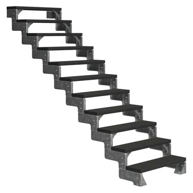 Dolle Ausentreppe Gardentop 198-242cm Geschosshoehe mit Trimax anthrazit 80cm breit