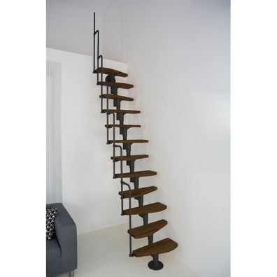 Minka Mittelholmtreppe Monaco 35 - 293,8cm Geschosshoehe Walnuss Schwarz