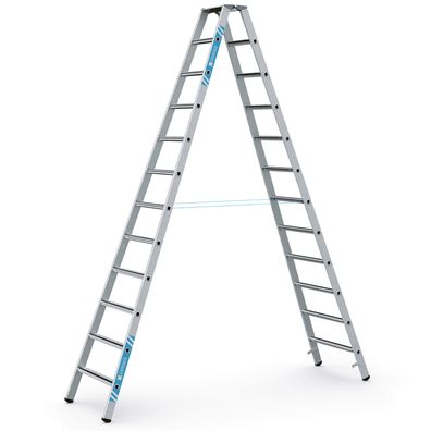Zarges geboerdelte Stehleiter, eloxiert Saferstep B 2x12 Stufen