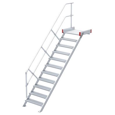 Euroline 511 Podesttreppe 45EUR 800mm Stufenbreite 11 Stufen Alu gerieft