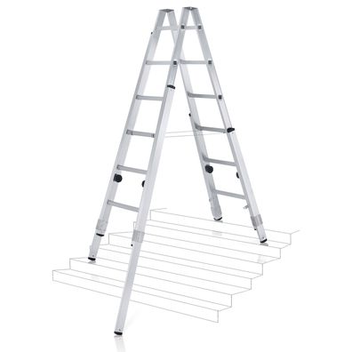 Zarges Stehleiter Varioflex B mit verlaengerbaren Holmen 2x8 Stufen