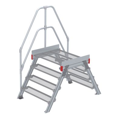 Euroline 512 Überstieg 60EUR 1000mm Stufenbreite 2x4 Stufen Stahl Gitterrost