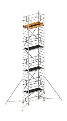 Layher Rollgeruest Uni Leicht P2 Safety Plus mit Doppelgelaender und ausziehbaren Ge