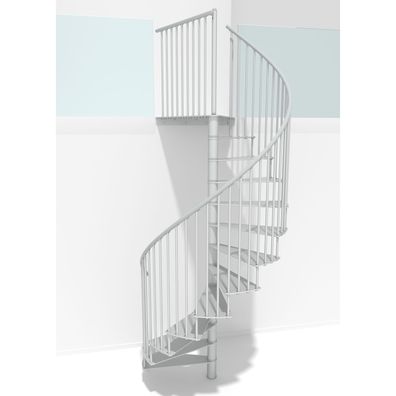 Minka Spindeltreppe Portofino 42 - 300,3cm Geschosshoehe Weis 120cm Durchmesser