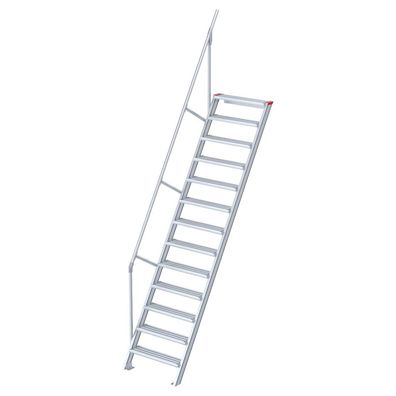 Euroline 510 Treppe 60EUR 800mm Stufenbreite 13 Stufen Alu gerieft
