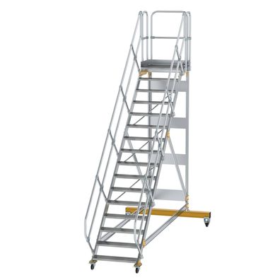 MUNK Plattformtreppe fahrbar 45EUR Stufenbreite 800mm 16 Stufen