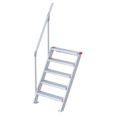 Euroline 510 Treppe 60EUR 800mm Stufenbreite 5 Stufen Alu gerieft