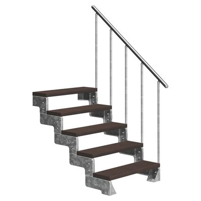 Dolle Ausentreppe Gardentop 90-110cm Geschosshoehe mit Trimax dunkelbraun 80cm breit
