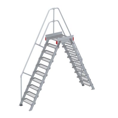 Euroline 512 Überstieg 60EUR 600mm Stufenbreite 2x10 Stufen Stahl Gitterrost