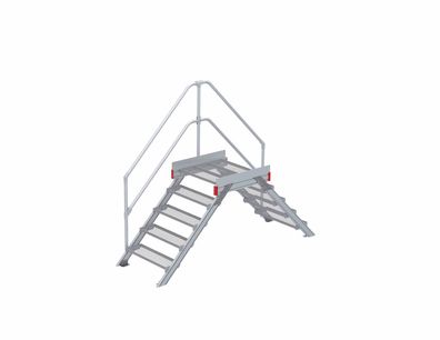 Euroline 512 Überstieg 45EUR 800mm Stufenbreite 2x5 Stufen Stahl Gitterrost