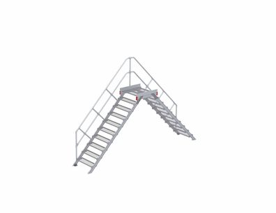 Euroline 512 Überstieg 45EUR 800mm Stufenbreite 2x10 Stufen Stahl Gitterrost