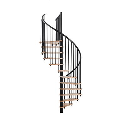 Minka Spindeltreppe Spiral Smart 38 - 305,5cm Geschosshoehe Buche Schwarz 160cm Durc