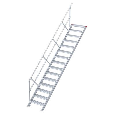 Euroline 510 Treppe 45EUR 600mm Stufenbreite 15 Stufen Alu gerieft