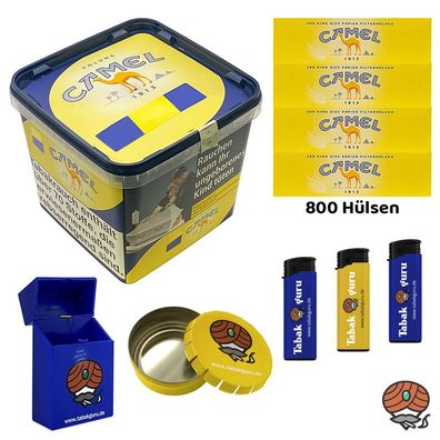 Camel Yellow/Gelb Volumentabak 285g Eimer, Hülsen, Ascher, Feuerzeuge, Box