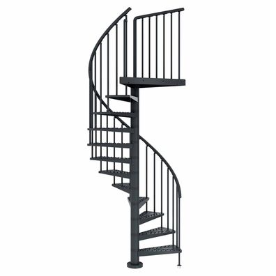 Dolle Spindeltreppe Ausentreppe Gardenspin Toronto Anthrazit 348,5-399,5cm Geschossh