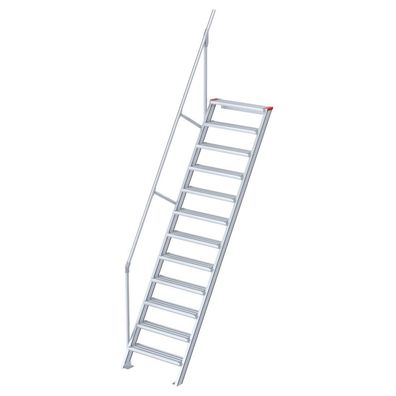 Euroline 510 Treppe 60EUR 600mm Stufenbreite 12 Stufen Alu gerieft