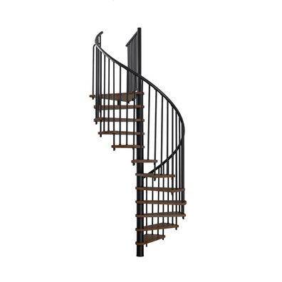 Minka Spindeltreppe Spiral Smart 38 - 305,5cm Geschosshoehe Walnuss Schwarz 120cm Du