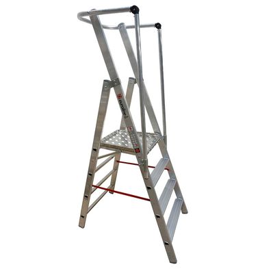 Euroline Workline 2267704 Leichte Stufenstehleiter mit groser Standplattform 4 Stufe