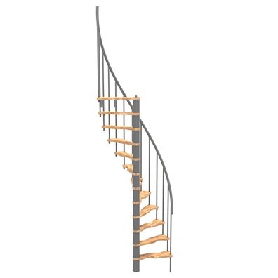 Minka Spindeltreppe Suono Smart 38 - 305,5cm Geschosshoehe Buche Grau fuer 120x68cm
