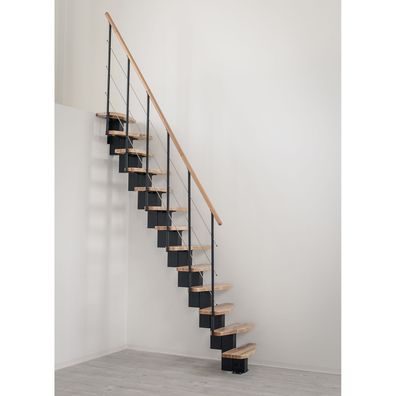 Minka Mittelholmtreppe Quatro 38 - 298cm Geschosshoehe Buche Schwarz