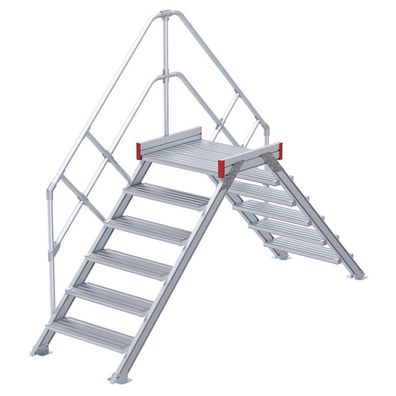 Euroline 512 Überstieg 45EUR 1000mm Stufenbreite 2x6 Stufen Alu gerieft