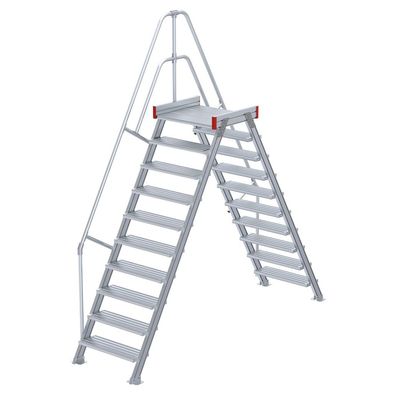 Euroline 512 Überstieg 60EUR 600mm Stufenbreite 2x10 Stufen Alu gerieft