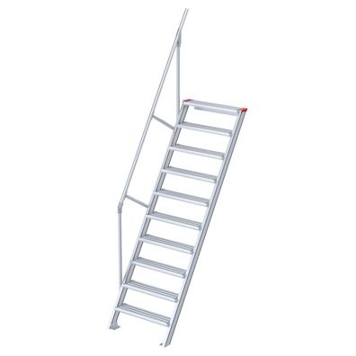 Euroline 510 Treppe 60EUR 1000mm Stufenbreite 10 Stufen Alu gerieft