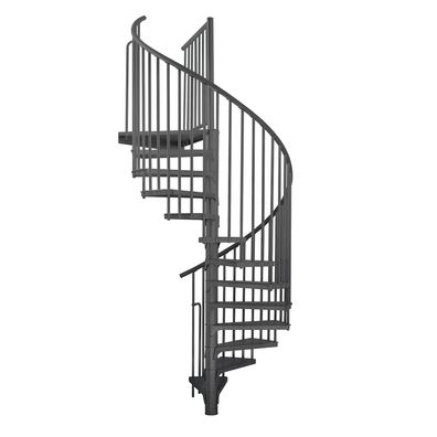 Minka Ausenspindeltreppe Rondo Zink Color 38 - 305,5cm Geschosshoehe Anthrazit 180cm