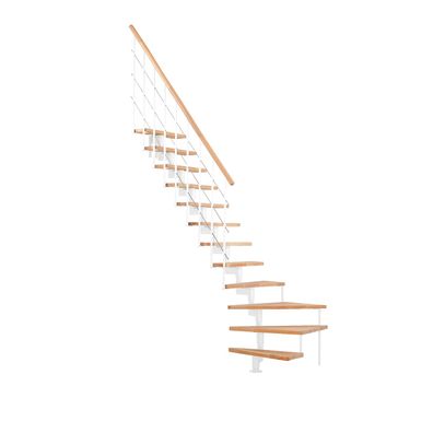 Minka Mittelholmtreppe Style Turn 35 - 304cm Geschosshoehe Buche Weis