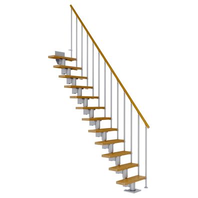 Dolle Mittelholmtreppe Dublin Gerade aus Eiche lackiert 61 cm breit fuer GH 259–31