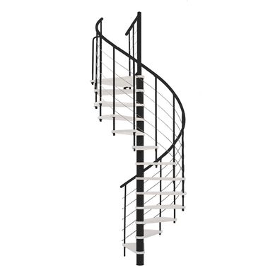 Minka Spindeltreppe Venezia Smart 38 - 305,5cm Geschosshoehe Weis Schwarz 120cm Durc