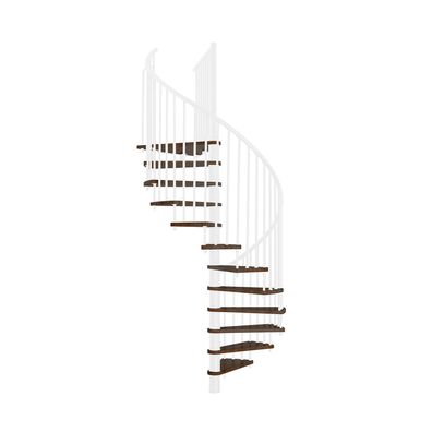 Minka Spindeltreppe Spiral Smart 38 - 305,5cm Geschosshoehe Walnuss Weis 160cm Durch