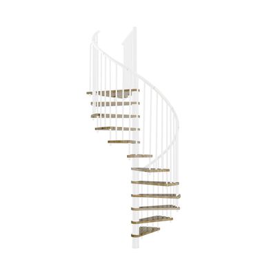 Minka Spindeltreppe Spiral Effect 38 - 305,5cm Geschosshoehe Eiche Weis 160cm Durchm