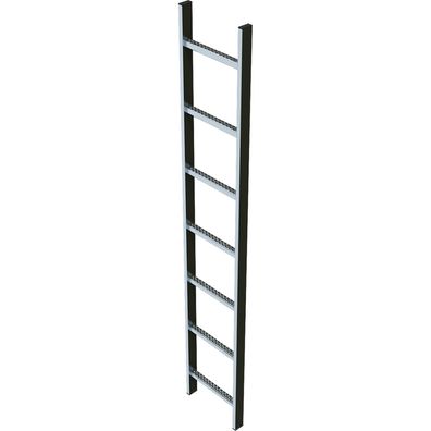 Zarges Schachtleiter 300mm lichte Breite Edelstahl, 7 Sprossen