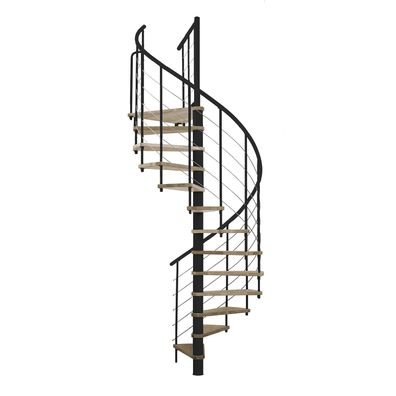 Minka Spindeltreppe Venezia Smart 38 - 305,5cm Geschosshoehe Eiche Schwarz 160cm Dur