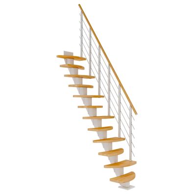 Dolle Mittelholmtreppe Berlin Buche, geoelt 64 cm breit fuer Geschosshoehen 203 –