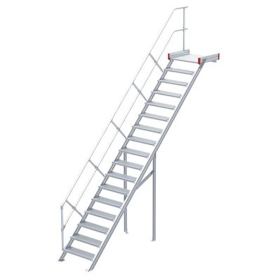 Euroline 511 Podesttreppe 45EUR 600mm Stufenbreite 17 Stufen Alu gerieft