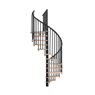 Minka Spindeltreppe Spiral Effect 38 - 305,5cm Geschosshoehe Buche Schwarz 140cm Dur