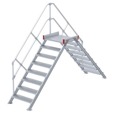 Euroline 512 Überstieg 45EUR 800mm Stufenbreite 2x8 Stufen Alu gerieft